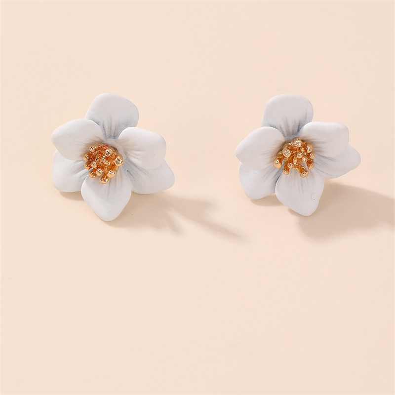 1 Pair IG Style Elegant Sweet Flower Plastic Ear Studs display picture 2
