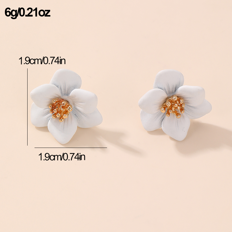 1 Pair IG Style Elegant Sweet Flower Plastic Ear Studs display picture 6