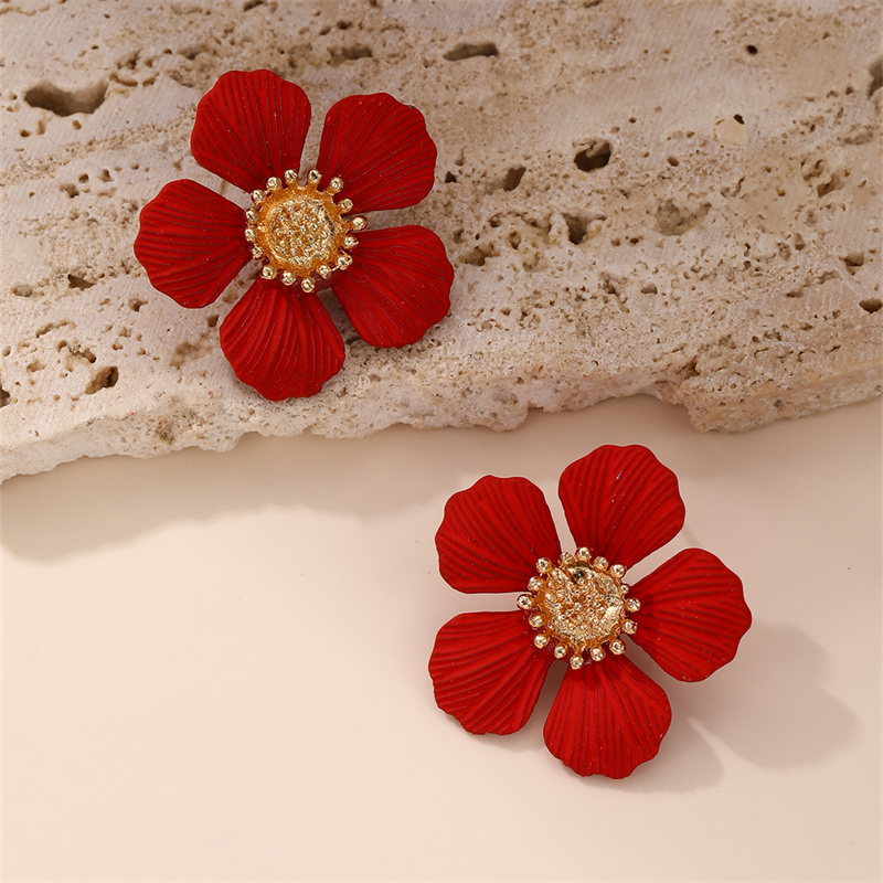 1 Par Estilo IG Elegante Dulce Flor El Plastico Pendientes display picture 9