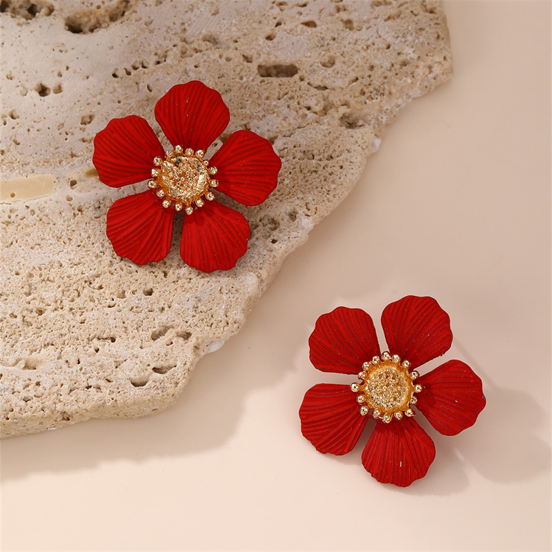1 Pair IG Style Elegant Sweet Flower Plastic Ear Studs display picture 12