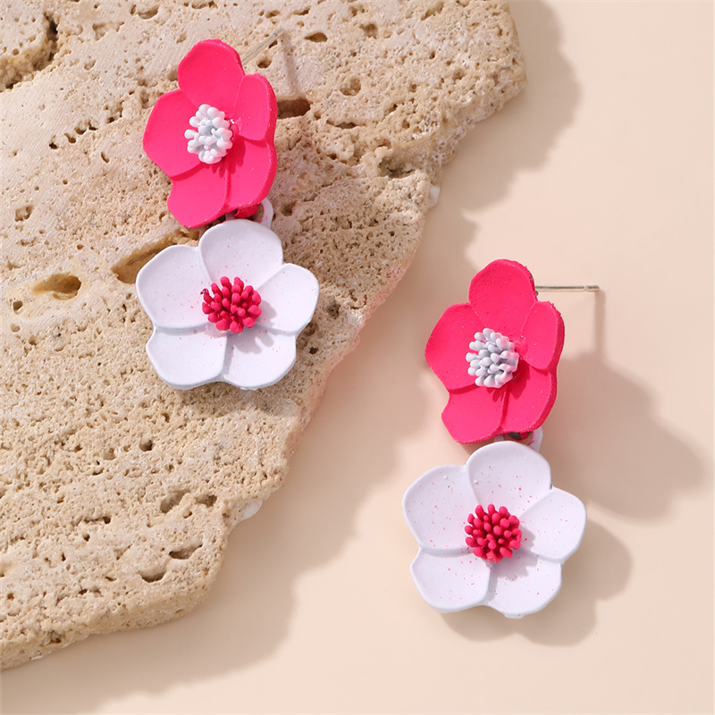 1 Paire Style IG Élégant Sucré Fleur Plastique Boucles D'oreilles display picture 9