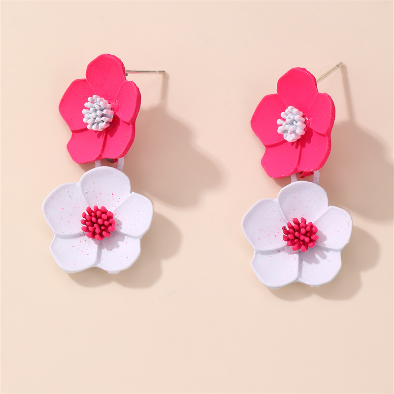 1 Paire Style IG Élégant Sucré Fleur Plastique Boucles D'oreilles display picture 8