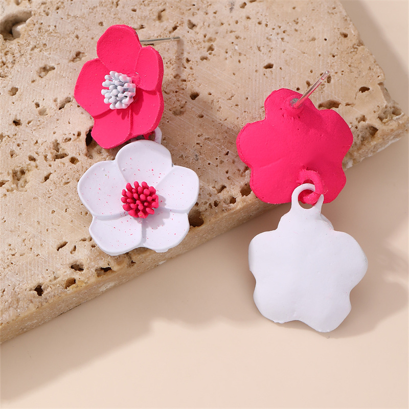 1 Paire Style IG Élégant Sucré Fleur Plastique Boucles D'oreilles display picture 10