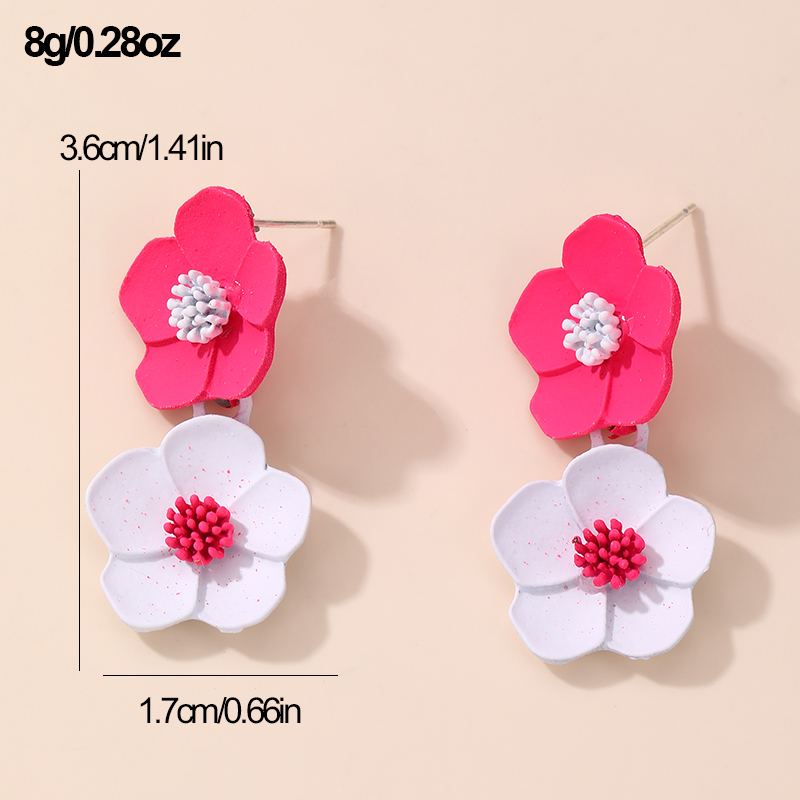 1 Pair IG Style Elegant Sweet Flower Plastic Drop Earrings display picture 13