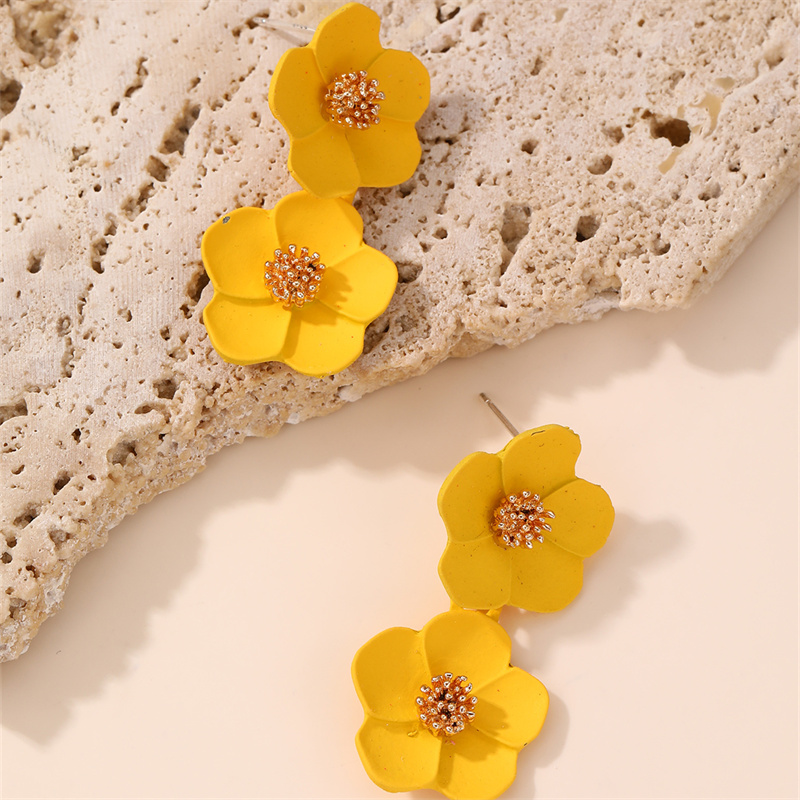 1 Pair IG Style Elegant Sweet Flower Plastic Drop Earrings display picture 15
