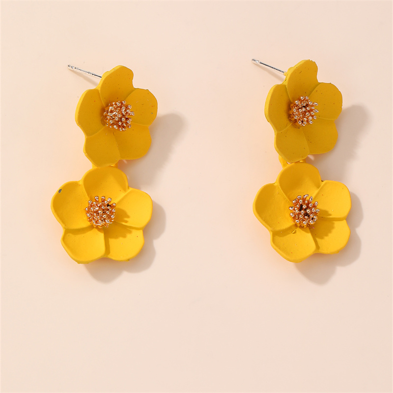 1 Pair IG Style Elegant Sweet Flower Plastic Drop Earrings display picture 14