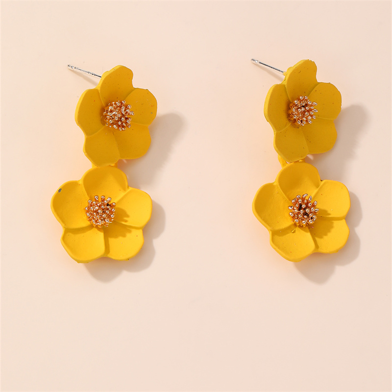 1 Paire Style IG Élégant Sucré Fleur Plastique Boucles D'oreilles display picture 14