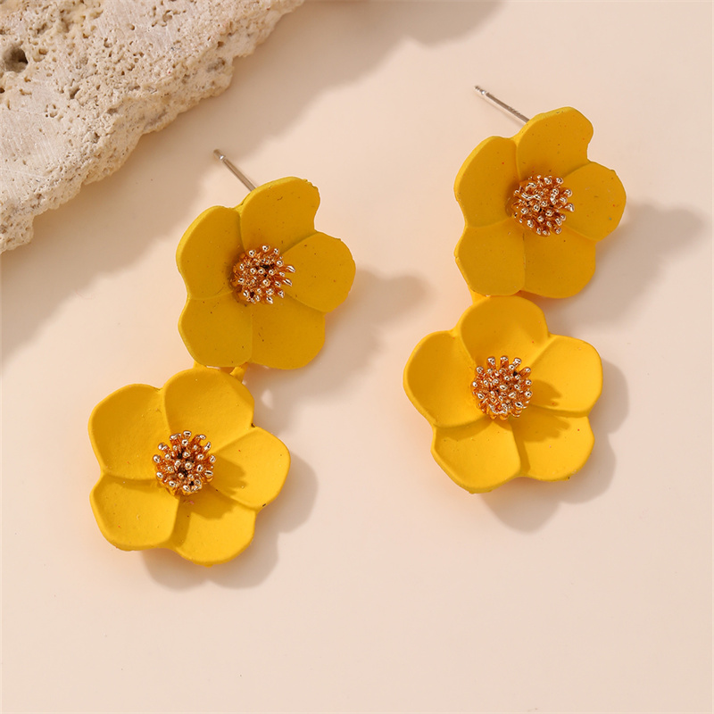 1 Pair IG Style Elegant Sweet Flower Plastic Drop Earrings display picture 16