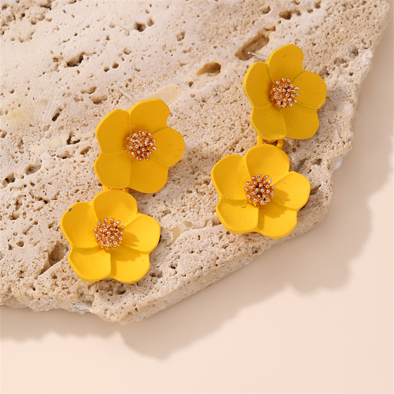 1 Pair IG Style Elegant Sweet Flower Plastic Drop Earrings display picture 17