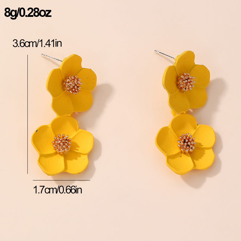 1 Pair IG Style Elegant Sweet Flower Plastic Drop Earrings display picture 19