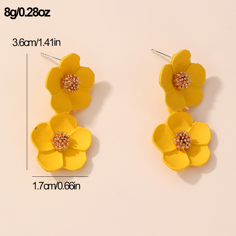 1 Paire Style IG Élégant Sucré Fleur Plastique Boucles D'oreilles display picture 19