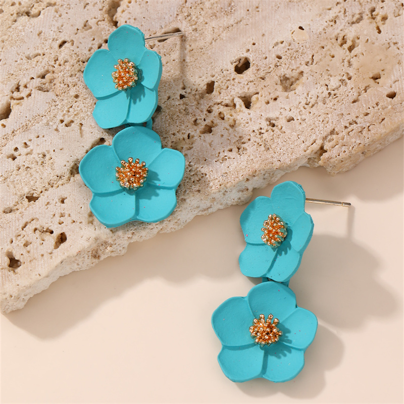 1 Pair IG Style Elegant Sweet Flower Plastic Drop Earrings display picture 21