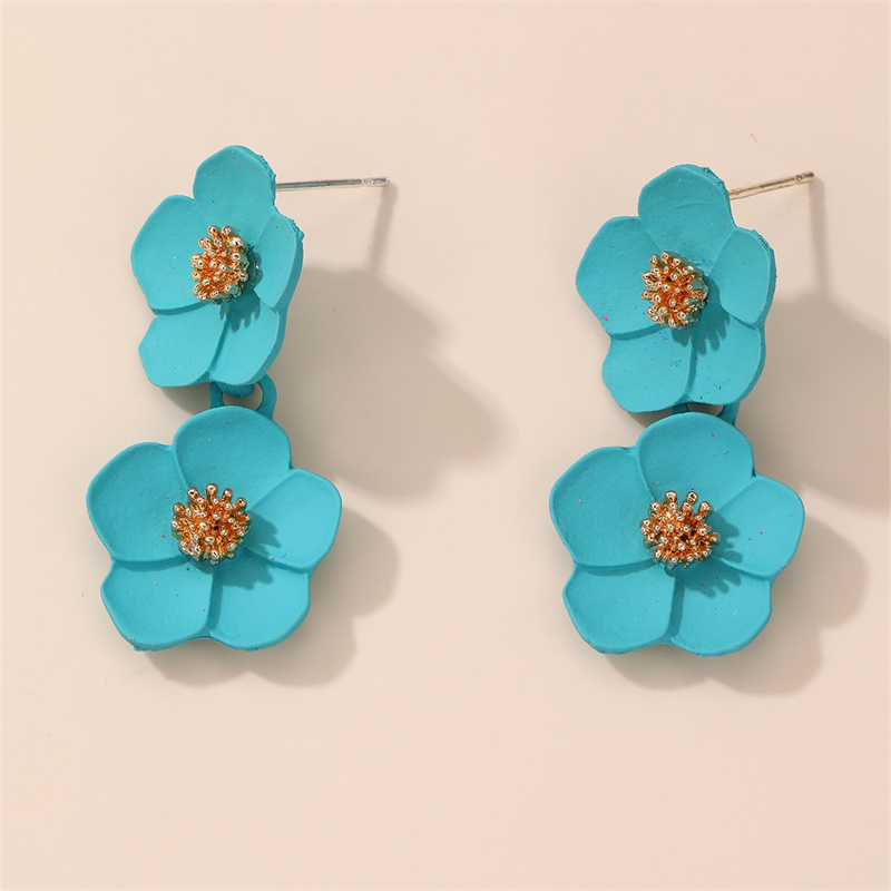 1 Par Estilo IG Elegante Dulce Flor El Plastico Pendientes De Gota display picture 20