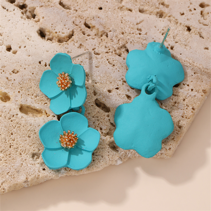 1 Paire Style IG Élégant Sucré Fleur Plastique Boucles D'oreilles display picture 23