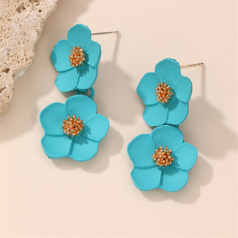 1 Paire Style IG Élégant Sucré Fleur Plastique Boucles D'oreilles display picture 22