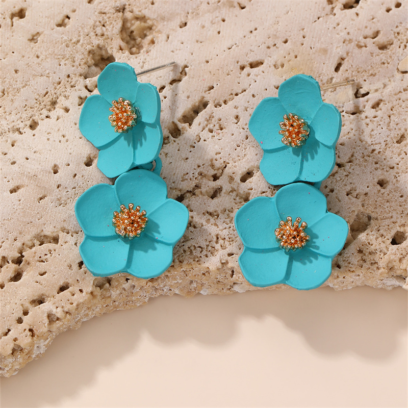 1 Paire Style IG Élégant Sucré Fleur Plastique Boucles D'oreilles display picture 24