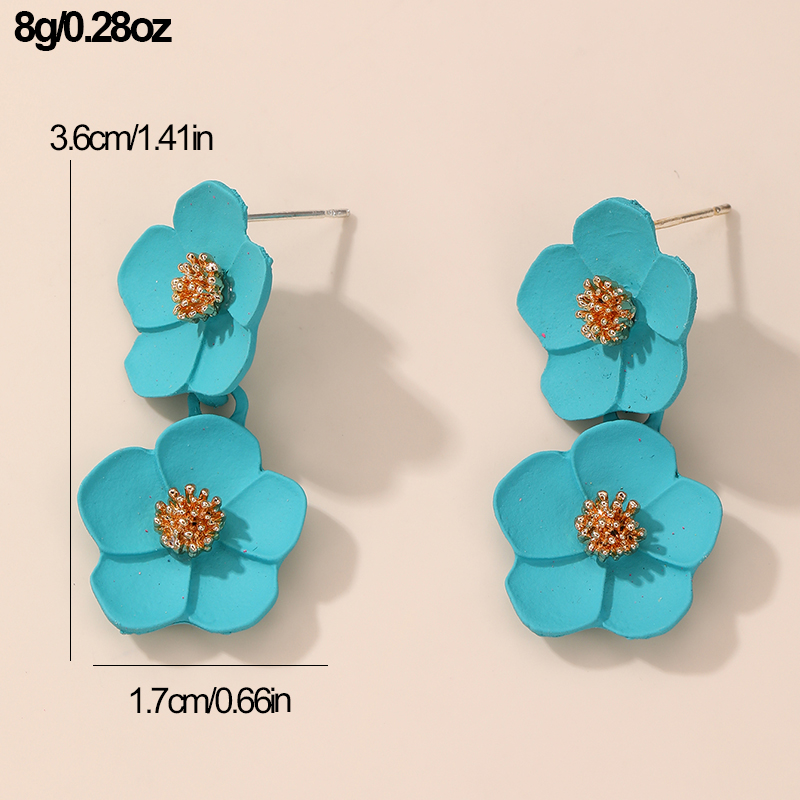 1 Pair IG Style Elegant Sweet Flower Plastic Drop Earrings display picture 25