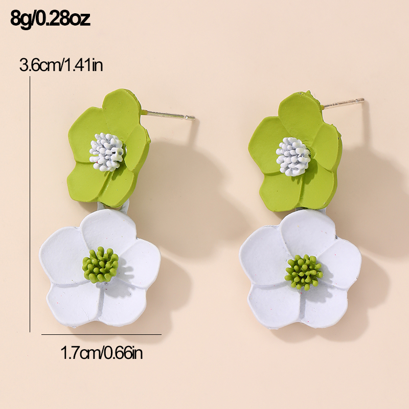 1 Pair IG Style Elegant Sweet Flower Plastic Drop Earrings display picture 29