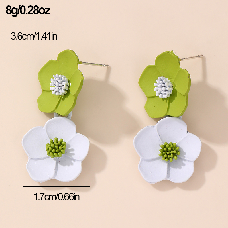 1 Par Estilo IG Elegante Dulce Flor El Plastico Pendientes De Gota display picture 29