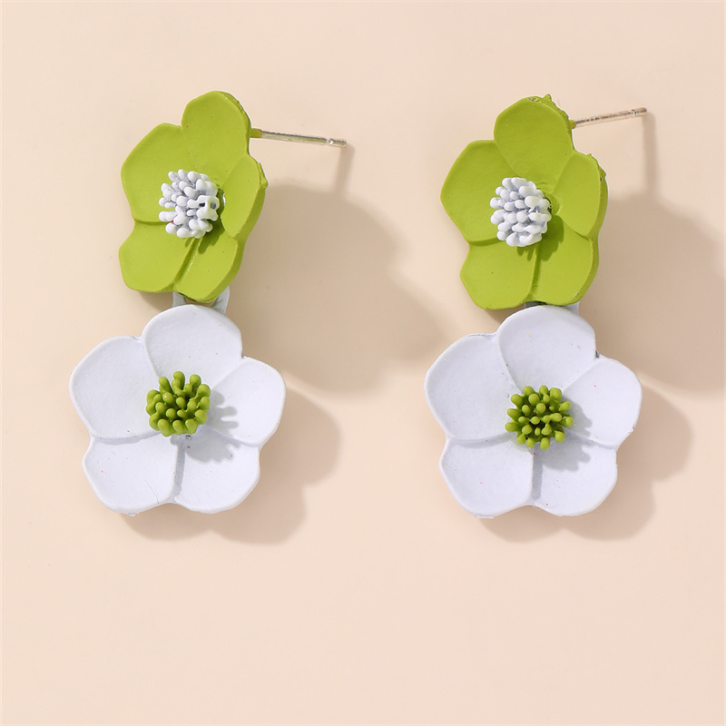 1 Paire Style IG Élégant Sucré Fleur Plastique Boucles D'oreilles display picture 27