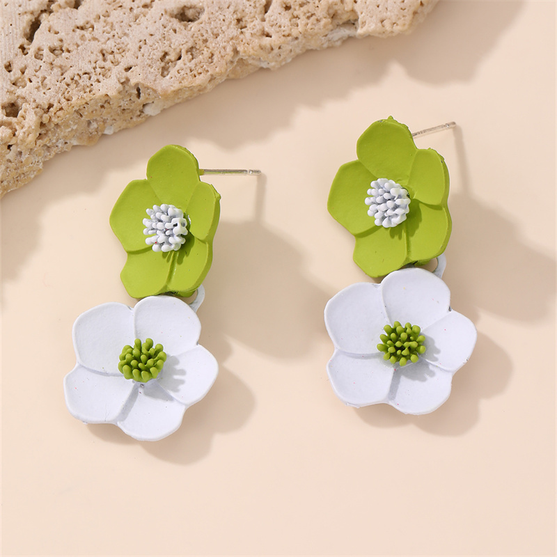 1 Pair IG Style Elegant Sweet Flower Plastic Drop Earrings display picture 30