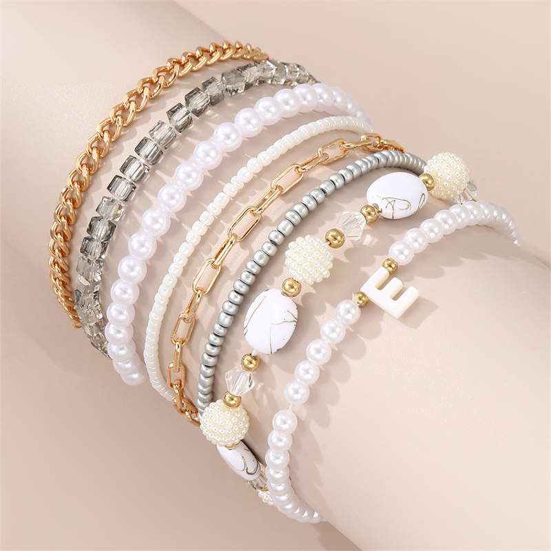 IG Style Hawaiian Vacation Geometric Imitation Pearl Alloy Wholesale Anklet display picture 1