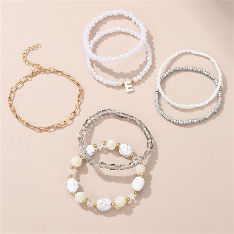 IG Style Hawaiian Vacation Geometric Imitation Pearl Alloy Wholesale Anklet display picture 6