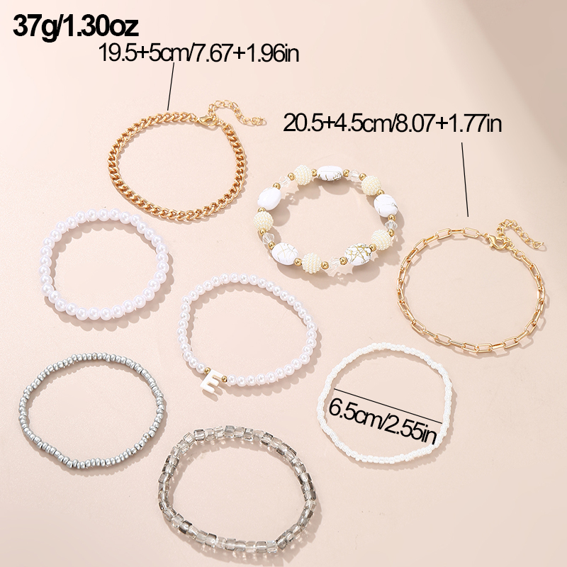 IG Style Hawaiian Vacation Geometric Imitation Pearl Alloy Wholesale Anklet display picture 7