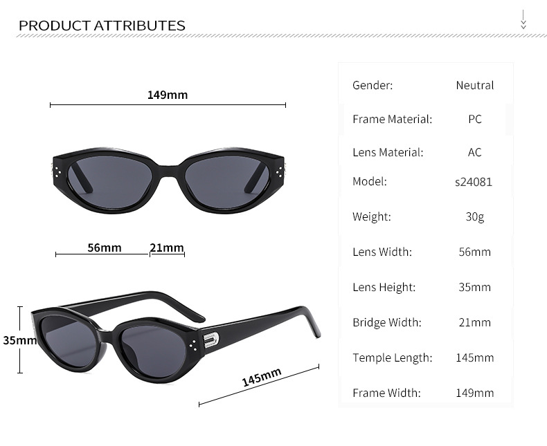 Streetwear U Shape Ac Cat Eye Full Frame Women's Sunglasses display picture 7