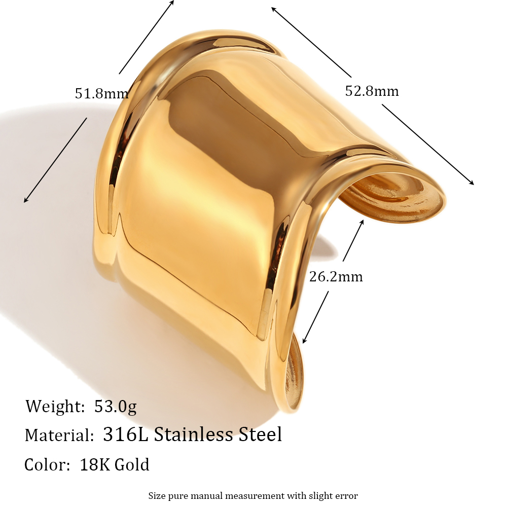 304 Stainless Steel 18K Gold Plated Simple Style Classic Style Solid Color Bangle display picture 2