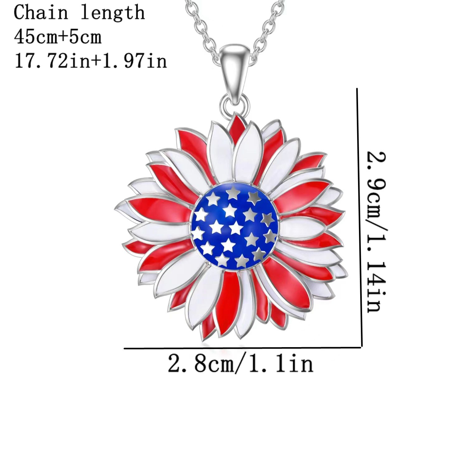 Wholesale Jewelry Modern Style Artistic Sunflower Alloy Silver Plated Enamel Plating Pendant Necklace display picture 3