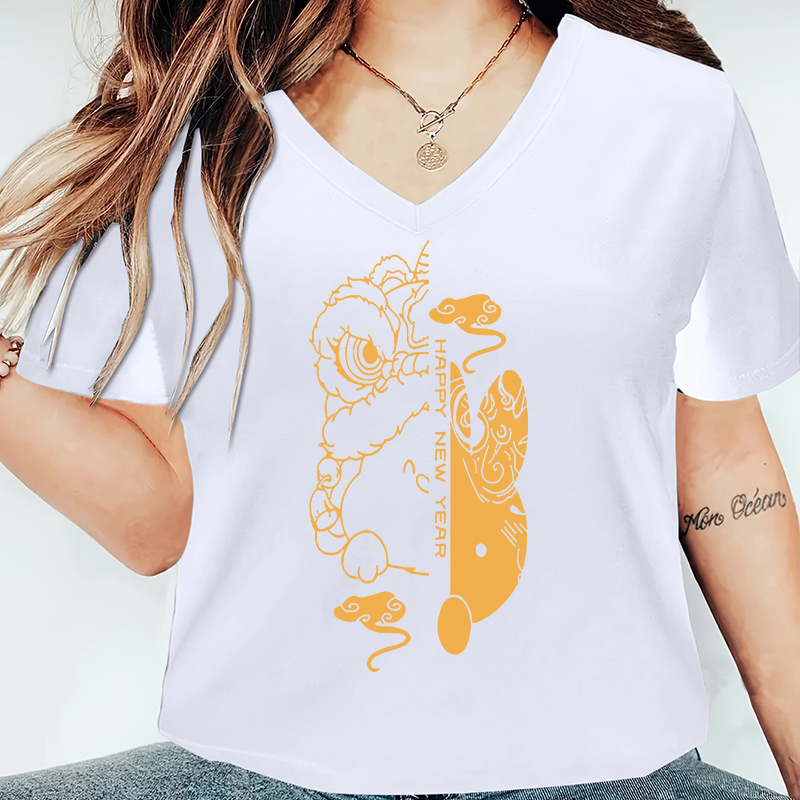 Women's T-shirt Short Sleeve T-Shirts Printing Simple Style Animal Letter display picture 4
