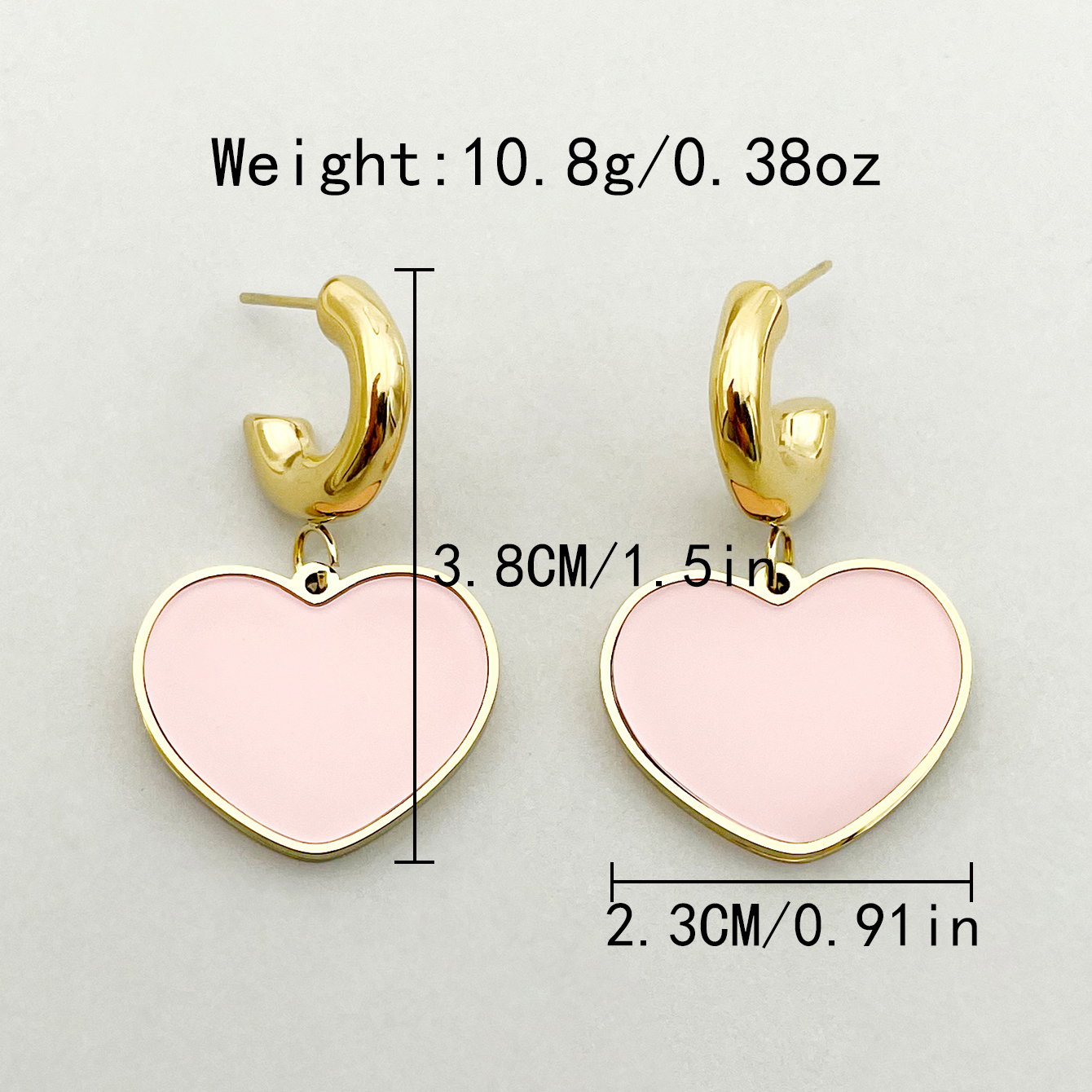 1 Pair Casual Sweet Korean Style Round Leaves Enamel 304 Stainless Steel 14K Gold Plated Drop Earrings display picture 7