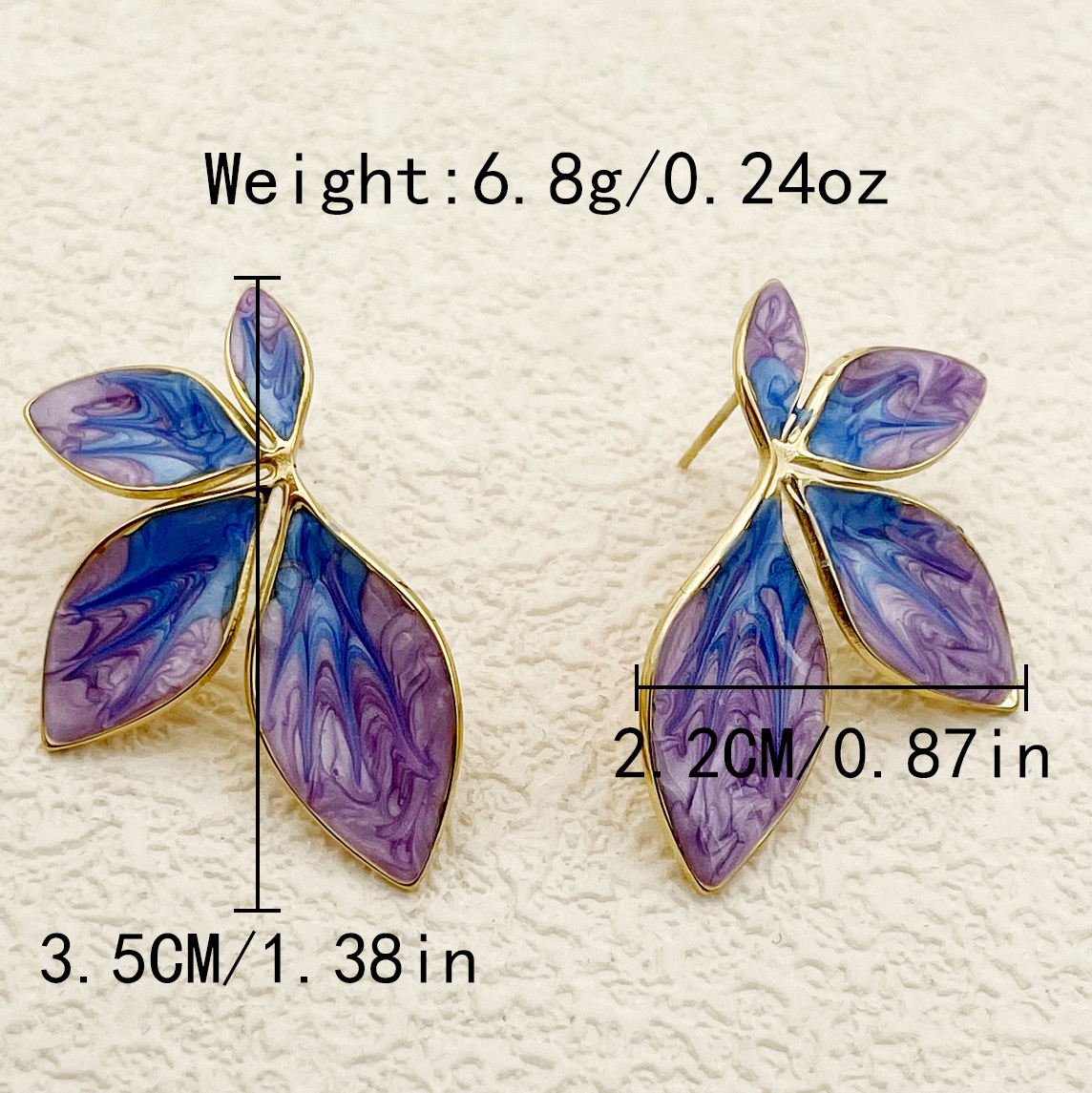 1 Pair Casual Sweet Korean Style Round Leaves Enamel 304 Stainless Steel 14K Gold Plated Drop Earrings display picture 6