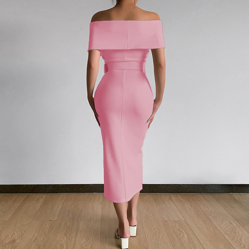 Women's Sheath Dress Sexy Boat Neck Printing Sleeveless Solid Color Midi Dress Holiday Daily display picture 18