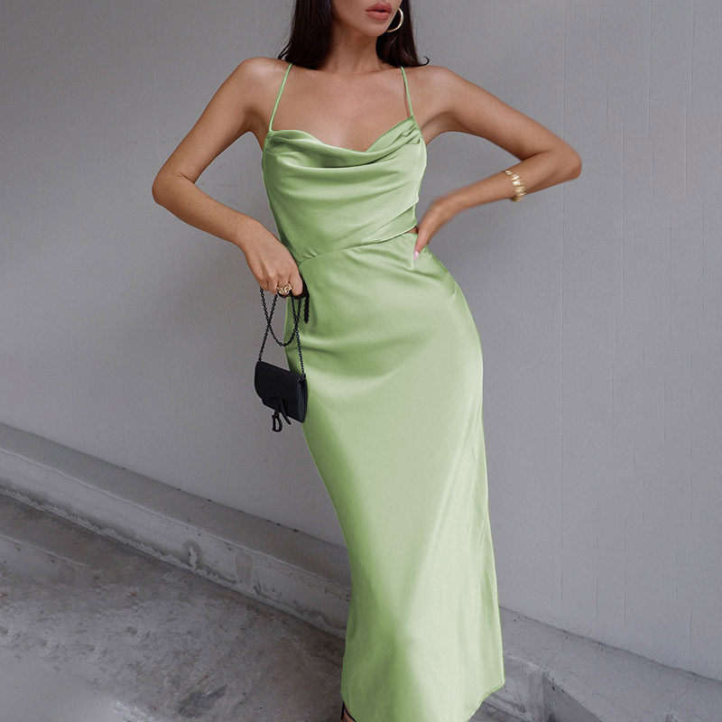 Women's Strap Dress Sexy Strap Sleeveless Solid Color Maxi Long Dress Holiday Daily display picture 35