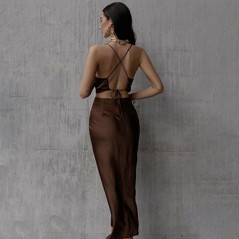 Women's Strap Dress Sexy Strap Sleeveless Solid Color Maxi Long Dress Holiday Daily display picture 43