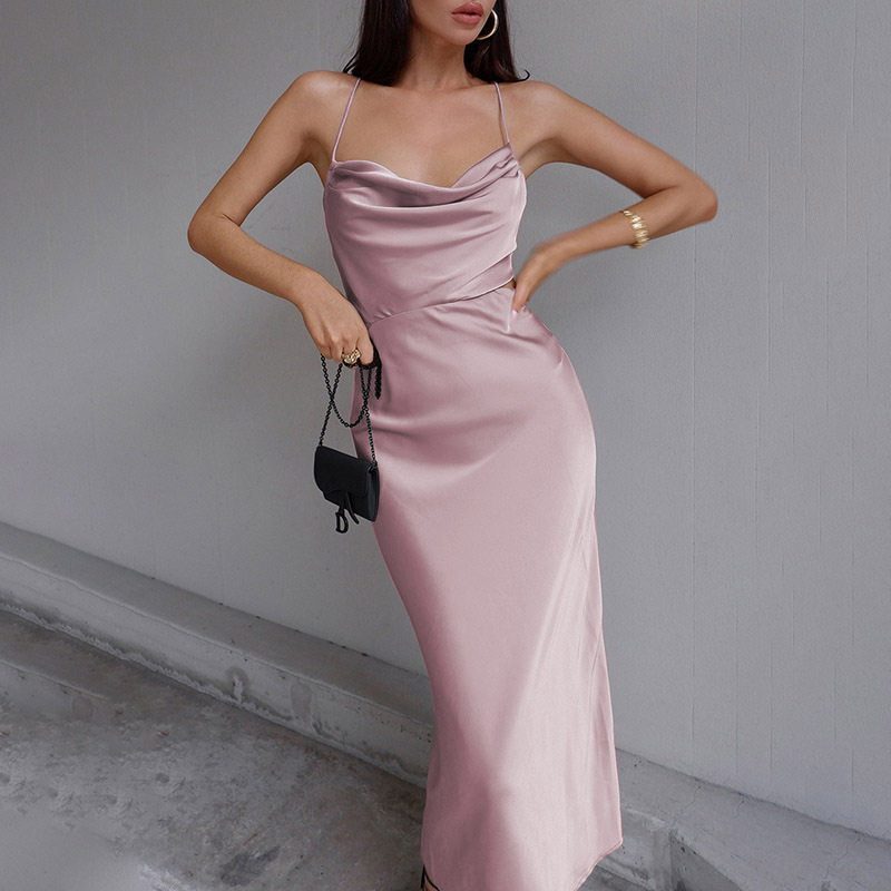 Women's Strap Dress Sexy Strap Sleeveless Solid Color Maxi Long Dress Holiday Daily display picture 44