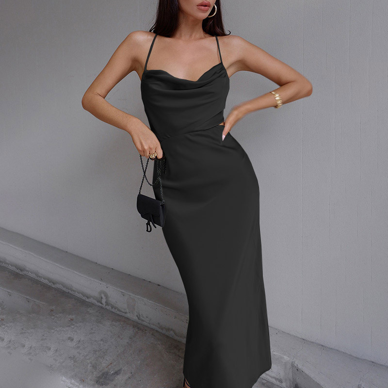 Women's Strap Dress Sexy Strap Sleeveless Solid Color Maxi Long Dress Holiday Daily display picture 46