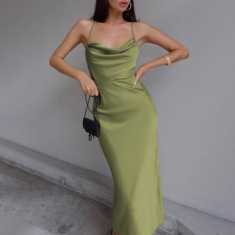 Women's Strap Dress Sexy Strap Sleeveless Solid Color Maxi Long Dress Holiday Daily display picture 50