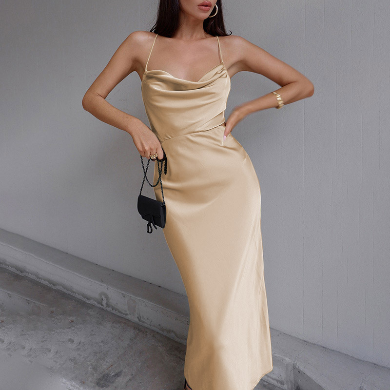 Women's Strap Dress Sexy Strap Sleeveless Solid Color Maxi Long Dress Holiday Daily display picture 52
