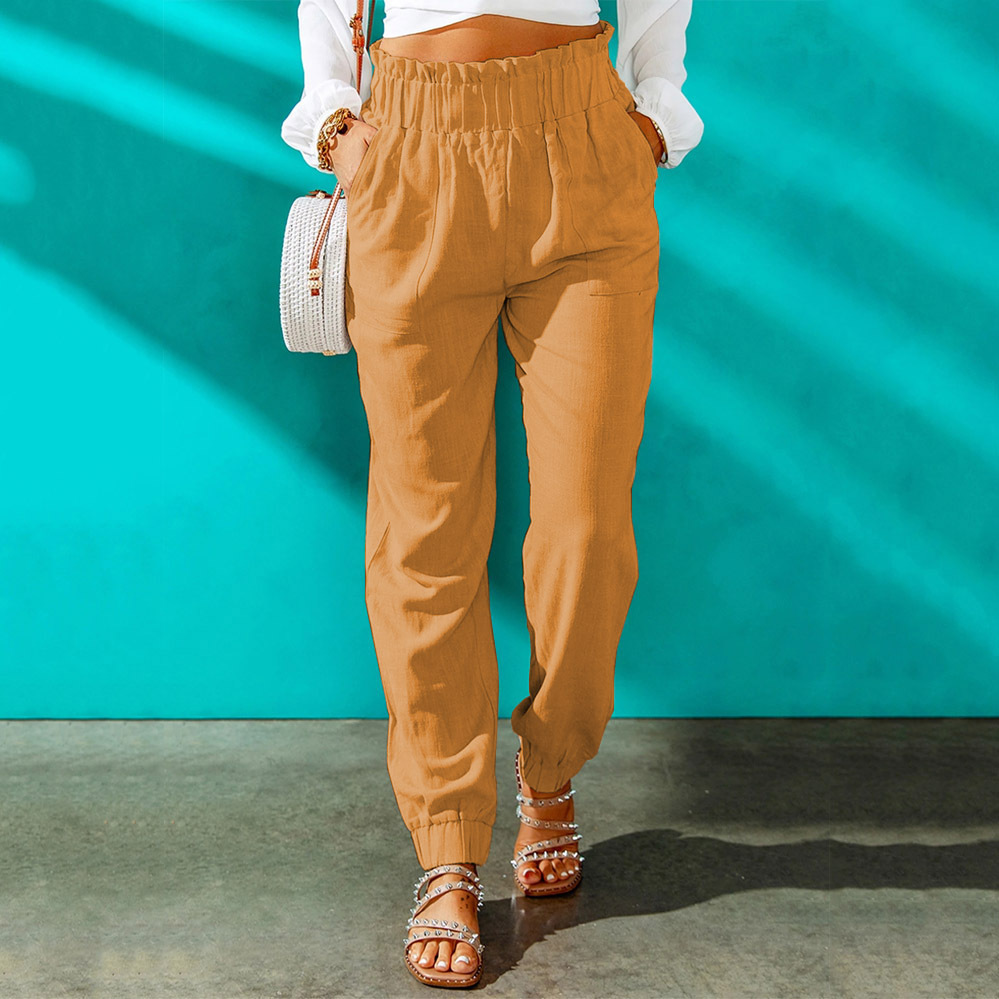 Women's Daily Classic Style Solid Color Full Length Pleated Casual Pants Straight Pants display picture 45