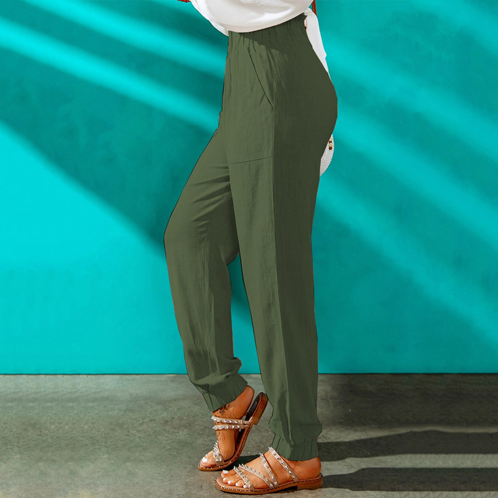 Women's Daily Classic Style Solid Color Full Length Pleated Casual Pants Straight Pants display picture 61