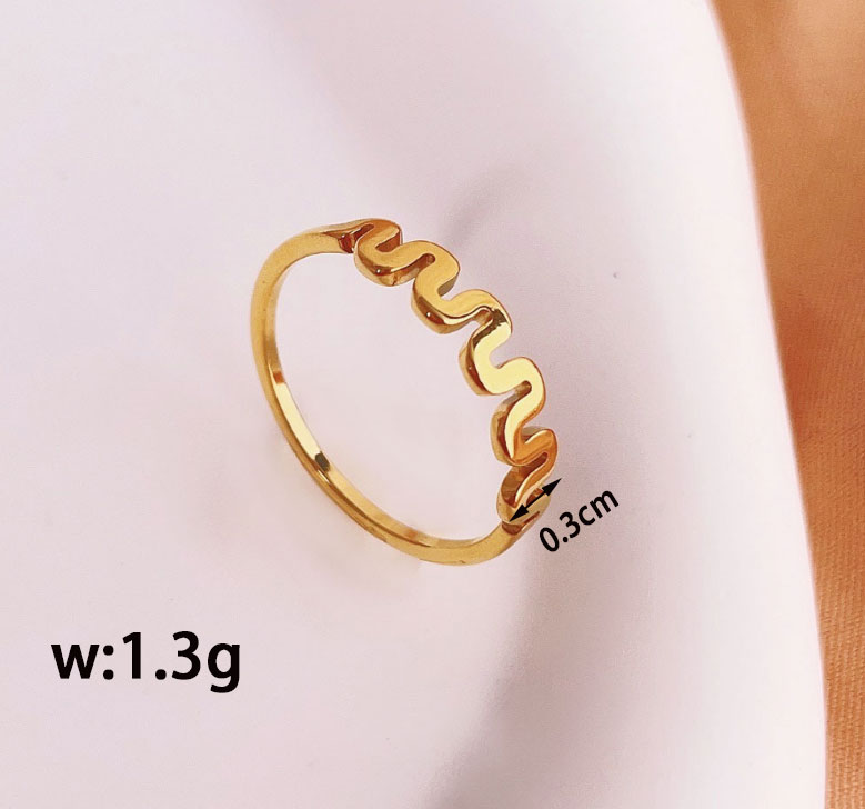 Simple Style Solid Color 304 Stainless Steel Titanium Steel 18K Gold Plated Rings In Bulk display picture 4