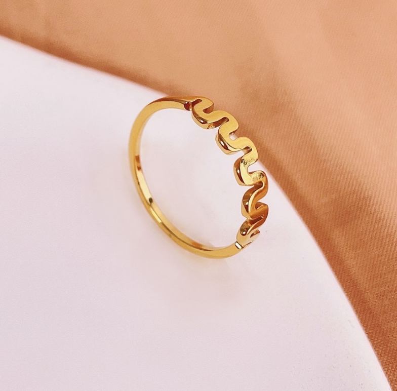 Simple Style Solid Color 304 Stainless Steel Titanium Steel 18K Gold Plated Rings In Bulk display picture 1