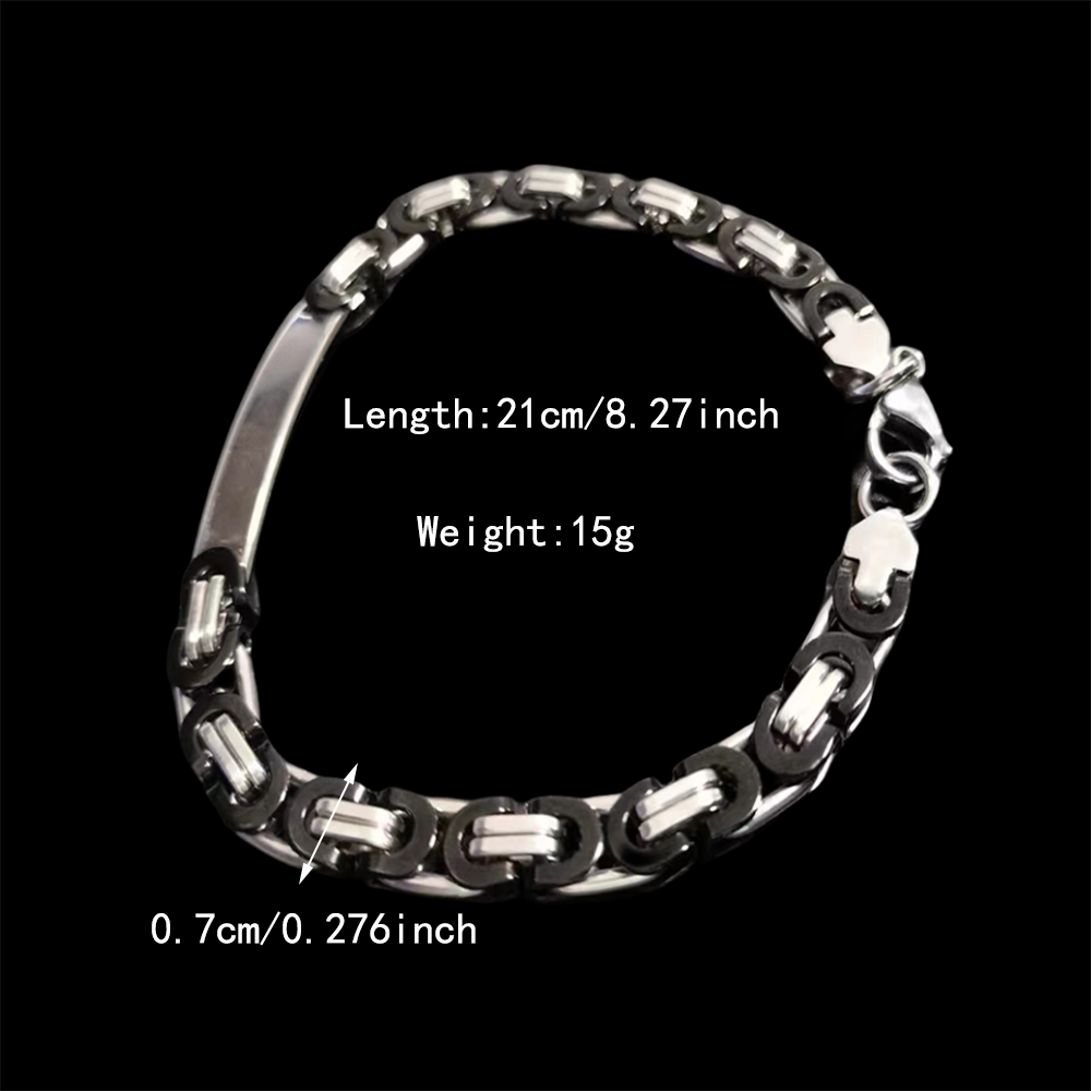 304 Stainless Steel Hip-Hop Punk Letter Bracelets display picture 6