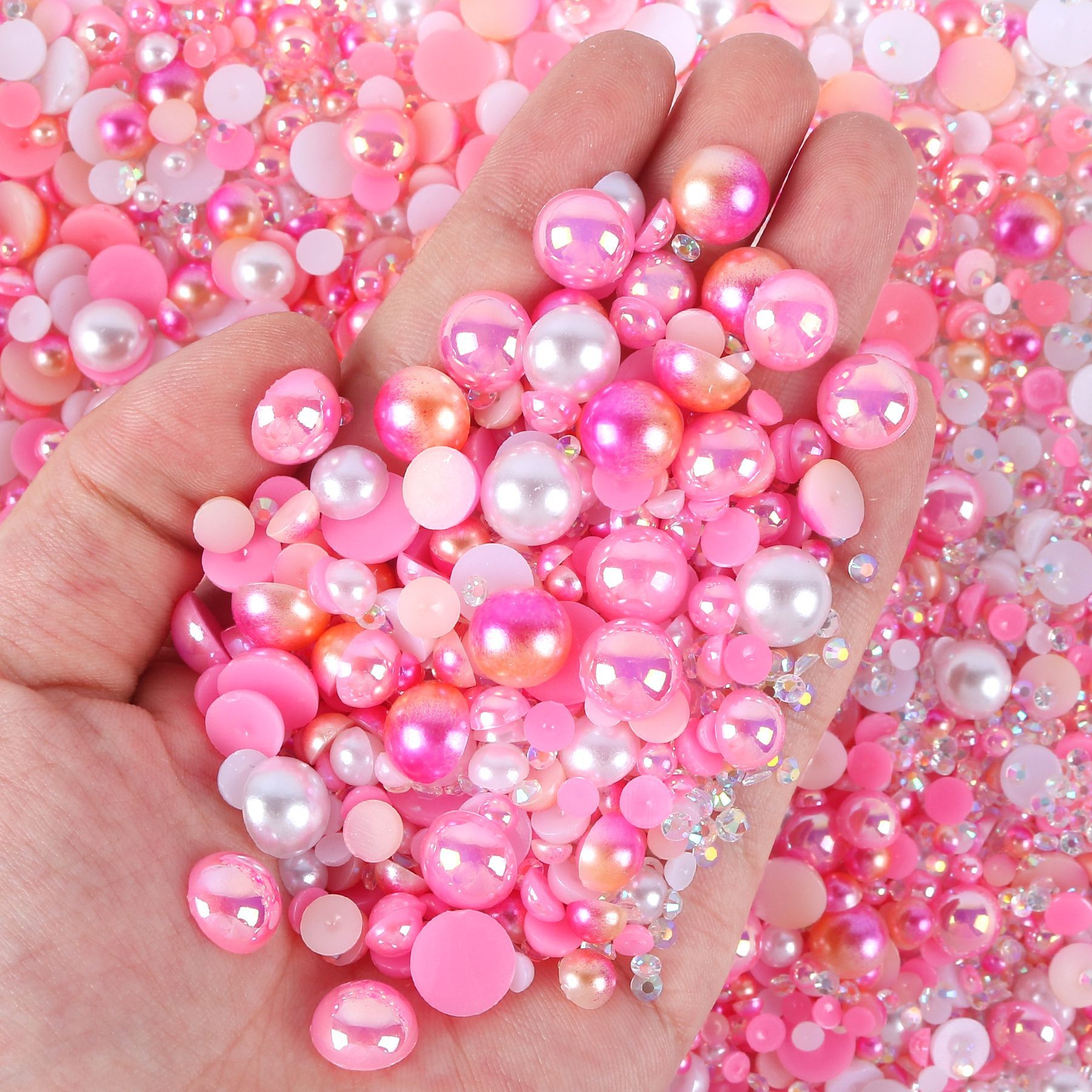 1200 Pieces Per Pack 2,100 Pieces Per Pack Diameter 10mm Diameter 3mm Artificial Pearl Resin Rhinestone Geometric DIY Ornament Accessories display picture 8