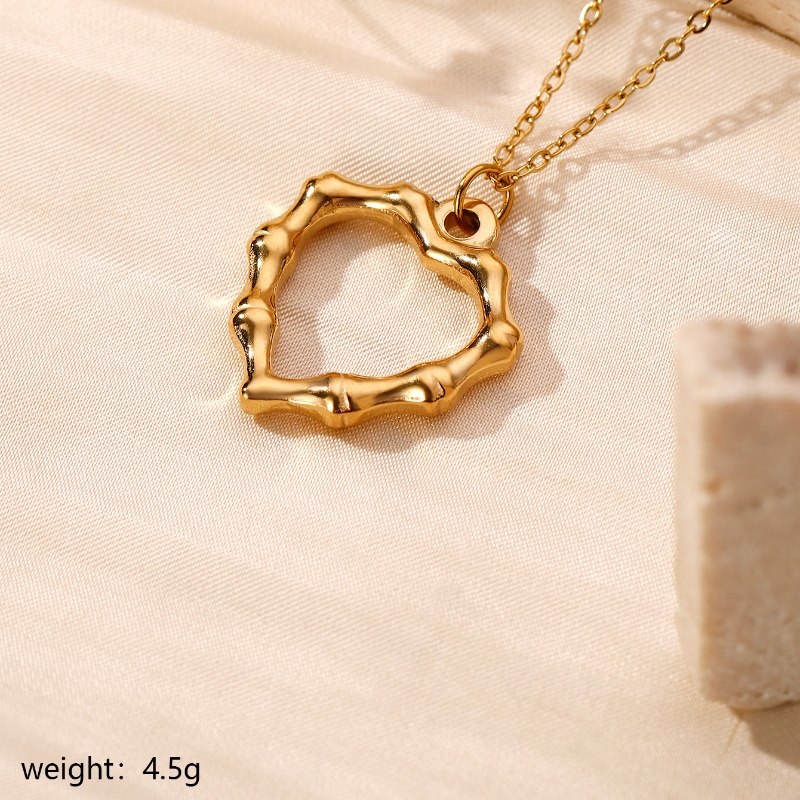 304 Stainless Steel Gold Plated Basic Modern Style Classic Style Plating Heart Shape Anchor Shell Pendant Necklace display picture 7