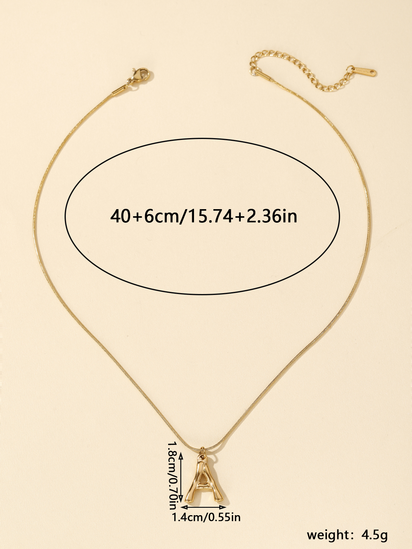 304 Stainless Steel 18K Gold Plated Simple Style Classic Style Commute Plating Letter Pendant Necklace display picture 30