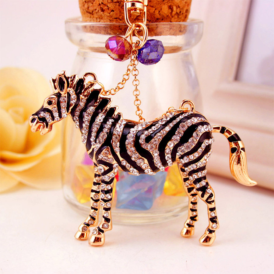 Simple Style Horse Zinc Alloy Plating Inlay Rhinestones Women's Bag Pendant Keychain display picture 2